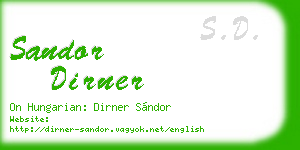 sandor dirner business card